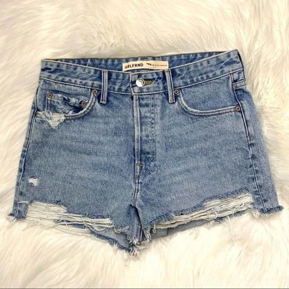 GRLFRND Helena High Rise Cut Off Shorts in NEWPORT SIZE 25 - Picture 7 of 12